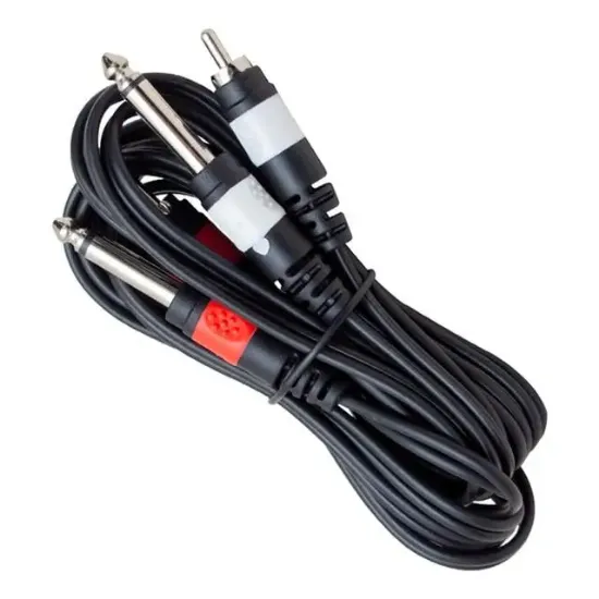 Powermaster PM-4285  3 Metre 2 Rca + 2 Mono Gitar Jack Kablo 3 Metre resmi