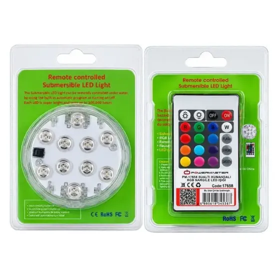 Powermaster Su Altı Kumandalı RGB Nargile Led Işığı PM-17658 resmi