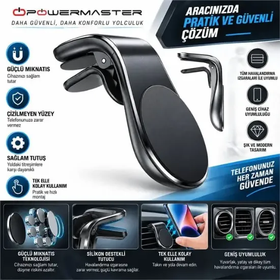 Powermaster JX-006 Mıknatıslı Kıskaçlı Telefon Tutacağı resmi