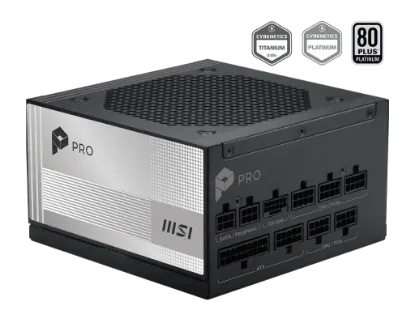 MSI PSU PRO A1000PL PCIE5 1000W 80+ Platinum Power resmi
