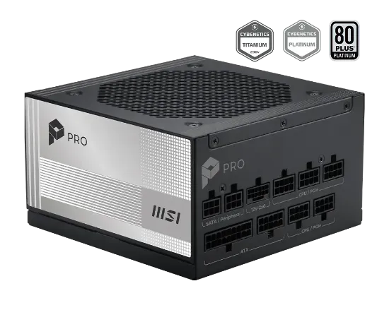MSI PSU PRO A1000PL PCIE5 1000W 80+ Platinum Power resmi