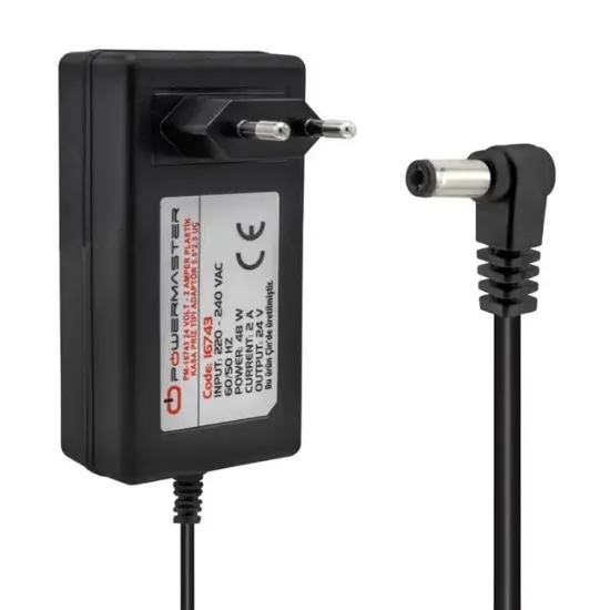 Powermaster PM-16743 24 Volt - 2 Amper Plastik Kasa 5.5*2.5 Uç Priz Tip Adaptör resmi