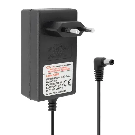 Powermaster PM-5283 25 Volt - 2 Amper - 50 Watt 5.5*2.5 Mm L Uçlu Şarjlı Matkap Adaptörü resmi