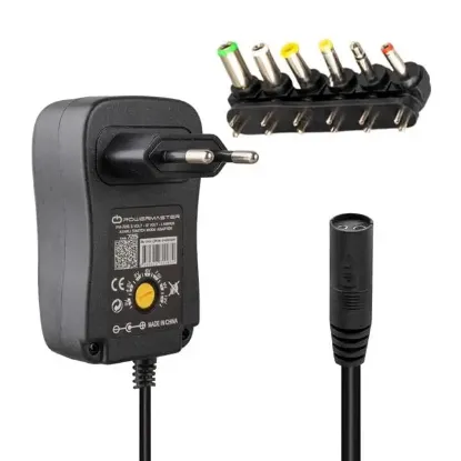 Powermaster PM-7215 3 Volt - 12 Volt - 1 Amper - 30 Watt Çok Uçlu Ayarlı Switch Mode Adaptör resmi