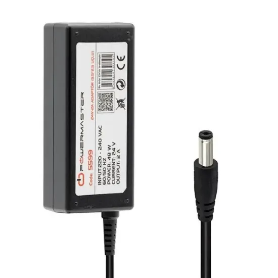 Powermaster PM-5599 24 Volt - 2 Amper 5.5*2.5 Mm Uçlu Plastik Kasa Masaüstü Adaptör resmi