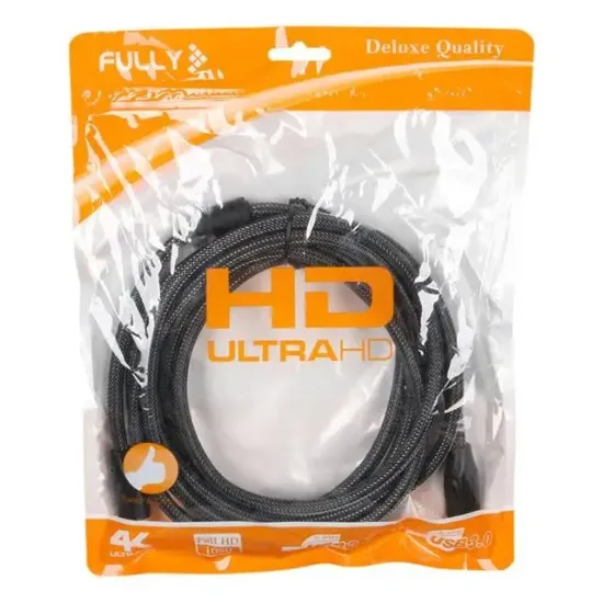 Fully G-507B 19+1 Pin V2.0 4K 60Hz 3 Metre Örgülü Gold HDMI Kablo resmi