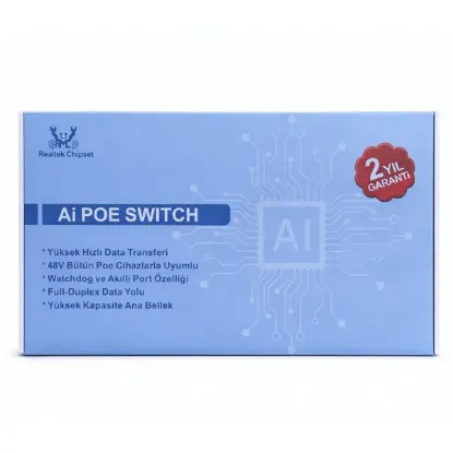 EZCOOL EZ-04PSE 4PORT 4FE+2FE MEGABİT POE SWİTCH 65W resmi