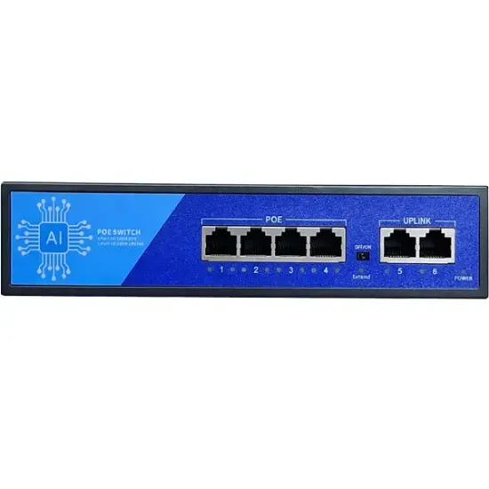 EZCOOL EZ-04PSE 4PORT 4FE+2FE MEGABİT POE SWİTCH 65W resmi