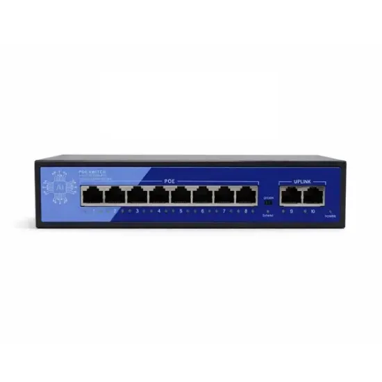 EZCOOL EZ-08PSE 8PORT 8FE+2FE MEGABİT POE SWİTCH 120W resmi