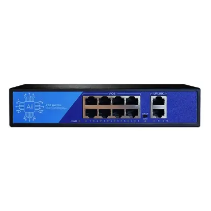 EZCOOL EZ-08PSF 8 PORT 8xFE+2xGE GİGABİT POE SWİTCH 120W resmi