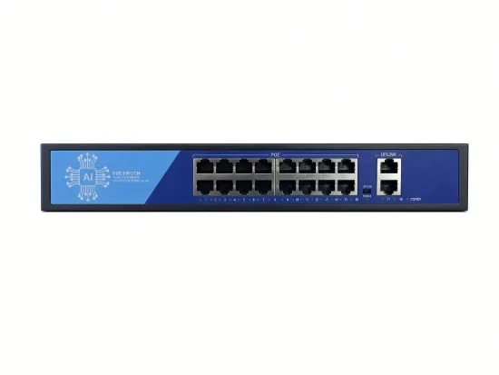 EZCOOL EZ-16PSF 16 PORT 16xFE+2xGE GİGABİT POE SWİTCH 240W resmi
