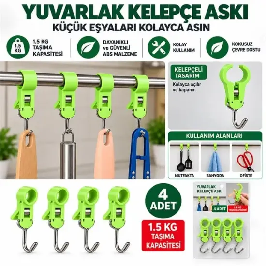 Sunup SN-38118 Yuvarlak Kelepçe Askı 82x18x18mm 4'lü Paket resmi