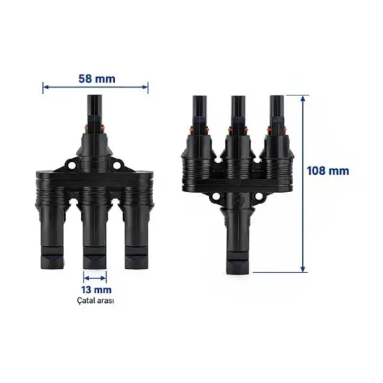 PowerMaster PM-28872 3'lü Güneş Paneli Paralel Bağlantı Konnektörü resmi