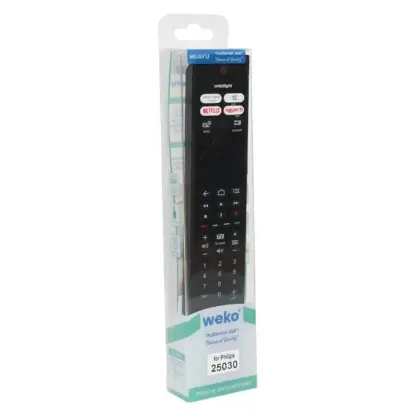 Philips PH V4 - 55PUS943512FZ1 - 65OLED806/12 - 65OLED856/12 - 65PML9507/12 Netflix-Rakuten TV-Prime Video Tuşlu Ses Komutsuz Lcd Led Tv Kumanda resmi