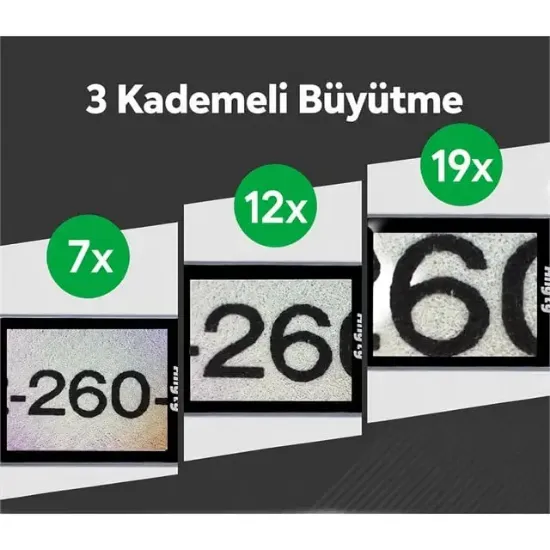 PowerMaster PM-37911 7X-12X-19X Büyütmeli Led Ve Uv Işıklı Taşınabilir Dijital İnceleme Mikroskobu resmi
