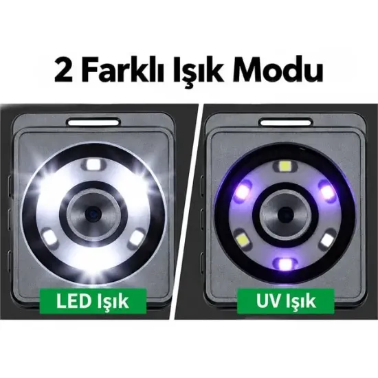 PowerMaster PM-37911 7X-12X-19X Büyütmeli Led Ve Uv Işıklı Taşınabilir Dijital İnceleme Mikroskobu resmi