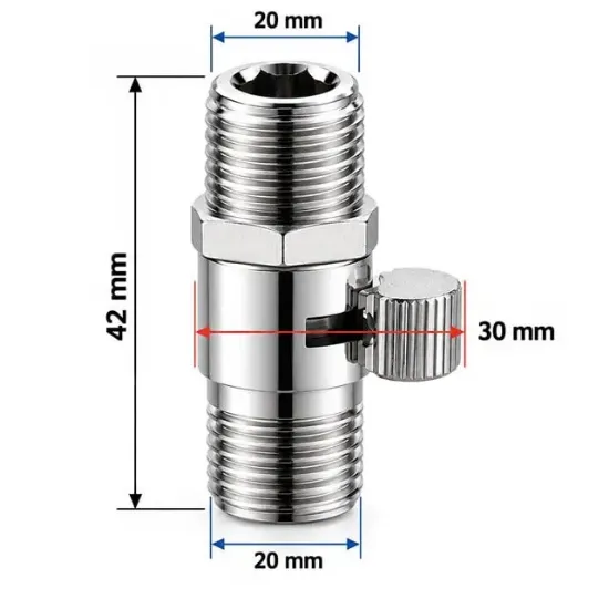 Sunup SN-38122 Metal Çift Dış Dişli Ayarlanabilir Akış Kontrol Vanası resmi