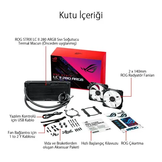 ASUS ROG STRIX LC II 280 ARGB V2 SIVI SOGUTUCU resmi