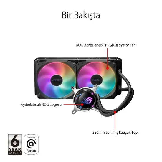 ASUS ROG STRIX LC II 280 ARGB V2 SIVI SOGUTUCU resmi