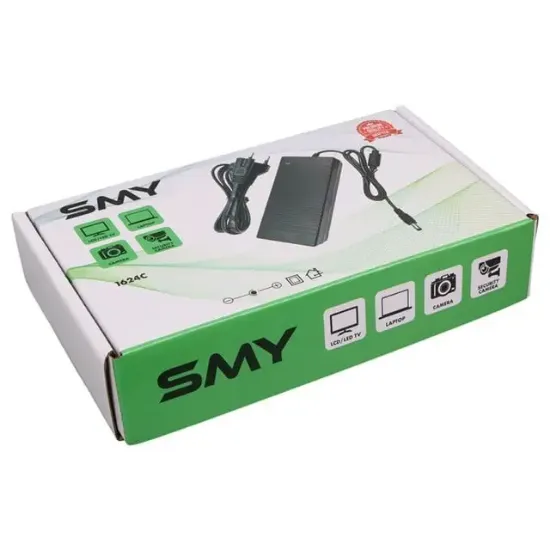 Fully 1624C 24 Volt 5 Amper 5.5 x 2.5 Uç Plastik Kasa Monitör Adaptörü resmi