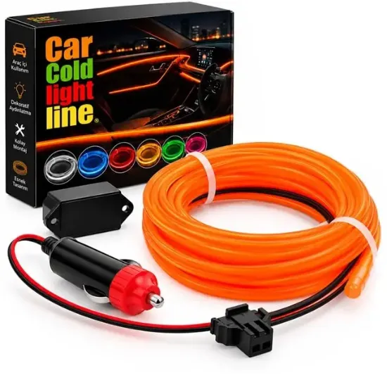 Powermaster 5 Metre Oranj Araç İçi Neon İp Aydınlatma resmi