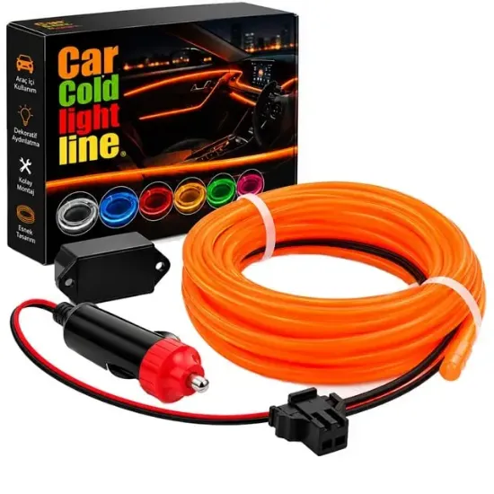 Powermaster 5 Metre Oranj Araç İçi Neon İp Aydınlatma resmi