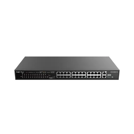RUİJİE-REYEE RG-ES126S-P 24XFE-2XGE UPLİNK / 1XGE SFP 370W POE SWİTCH resmi
