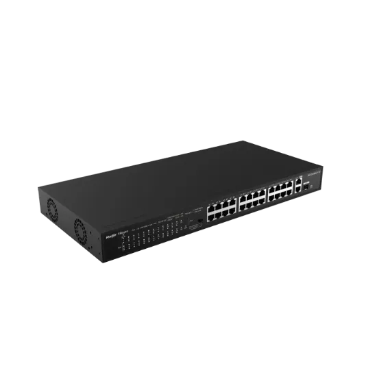 RUİJİE-REYEE RG-ES126S-P 24XFE-2XGE UPLİNK / 1XGE SFP 370W POE SWİTCH resmi