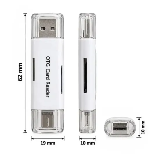 Powermaster USB To Micro USB + Kart Okuyucu Otg Çevirici resmi