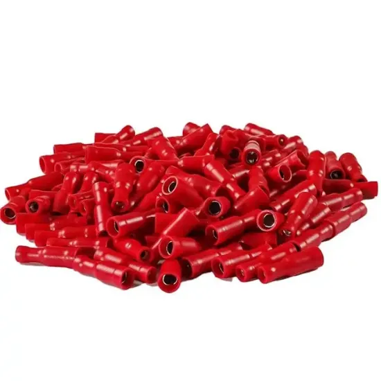 PowerMaster PM-39064 0,5-1,5mm2 Kesit 24x7x5mm Soket Kırmızı İzoleli Kablo Pabucu (100'lü Paket) resmi