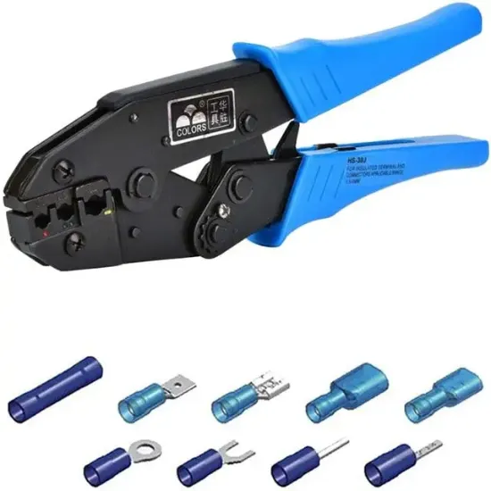 PowerMaster PM-39092 0.5-6mm2 (AWG22-10) HS-30J İzoleli Kablo Pabucu Sıkma Pensesi resmi