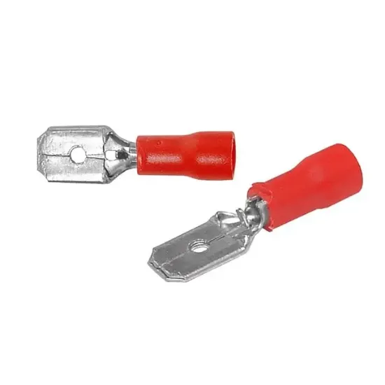 PowerMaster PM-39071 0,5-1,5mm2 Kesit 21x6x5mm Soket Kırmızı İzoleli Kablo Pabucu (100'lü Paket) resmi