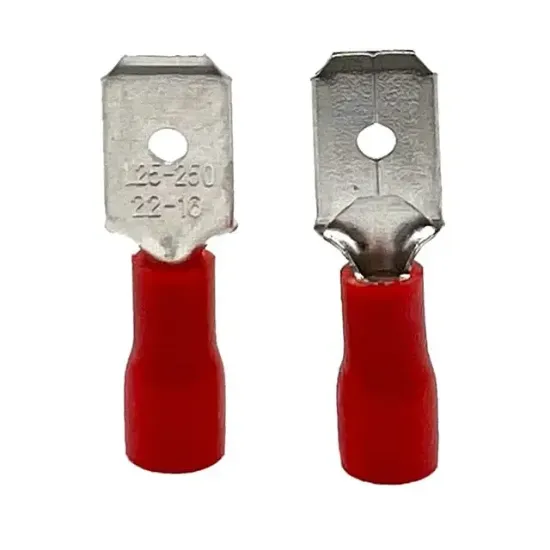 PowerMaster PM-39071 0,5-1,5mm2 Kesit 21x6x5mm Soket Kırmızı İzoleli Kablo Pabucu (100'lü Paket) resmi