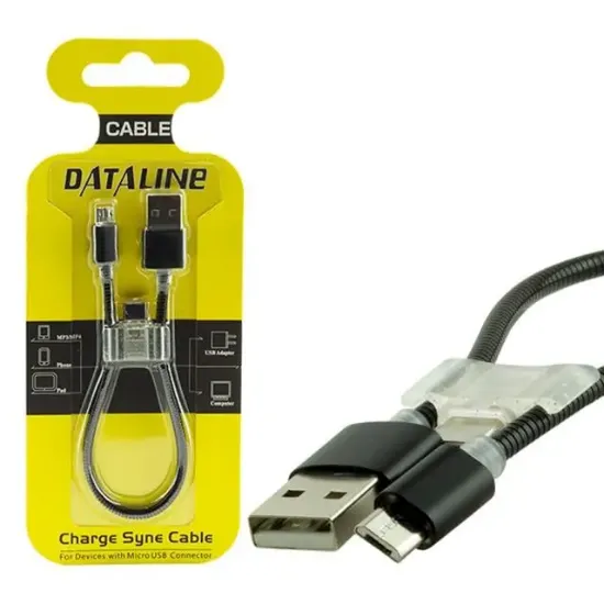 Powermaster Dataline Android Serisi C Type Aparatlı Örgülü Kısa Şarj Kablosu resmi