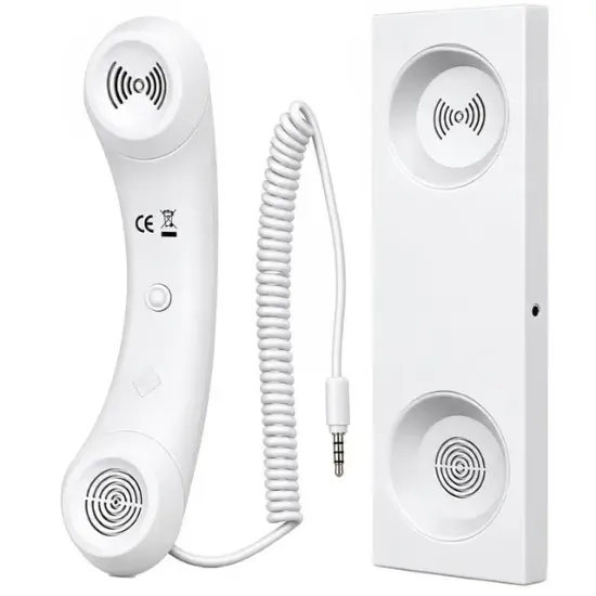 PowerMaster PM-39122 Retro-Nostaljik 3.5mm Girişli Beyaz Telefon Ahizesi resmi