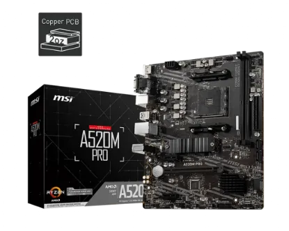 MSI A520M PRO DDR4 4600/1866Mhz M.2 MATX AM4 resmi