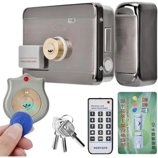 Powermaster PM-22584 Akıllı RFID Kartlı Anahtarlı Uzaktan Kumandalı Elektronik Çelik Kapı Kilidi + Karşılığı Seti resmi