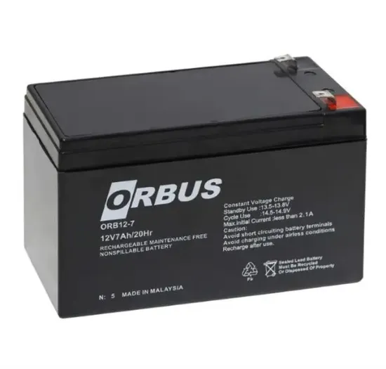 Orbus ORB12-7 12 Volt 7 Amper Kuru Tip Akü (150x65x90mm) resmi