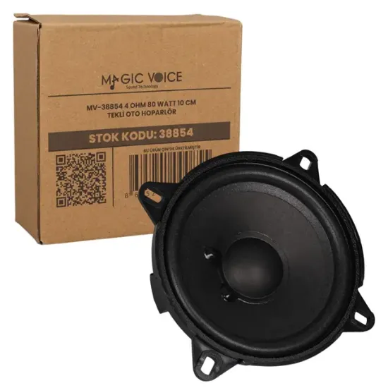 Magicvoice MV-38854 4 Ohm 80 Watt 10 cm Tekli Oto Hoparlör resmi