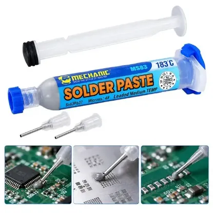 Powermaster PM-39105 Mechanic MS83 50 Gram 4 Microns Leaded Medium Temp 183C Şırınga Krem Lehim resmi