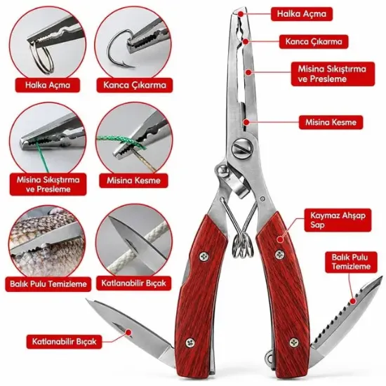 Sunup SN-38921 Çok Fonksiyonlu Balıkçı Pensesi resmi