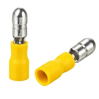 PowerMaster PM-39082 4-6mm2 Kesit 25x7x5mm Soket Sarı İzoleli Kablo Pabucu (100'lü Paket) resmi