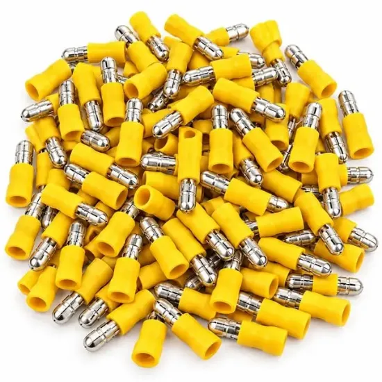 PowerMaster PM-39082 4-6mm2 Kesit 25x7x5mm Soket Sarı İzoleli Kablo Pabucu (100'lü Paket) resmi
