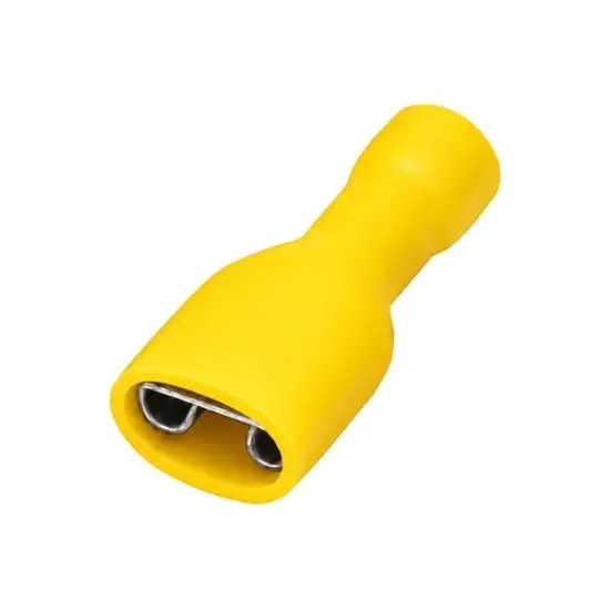 PowerMaster PM-39073 4-6mm2 Kesit 24x10x7,5mm Soket Sarı İzoleli Kablo Pabucu (100'lü Paket) resmi