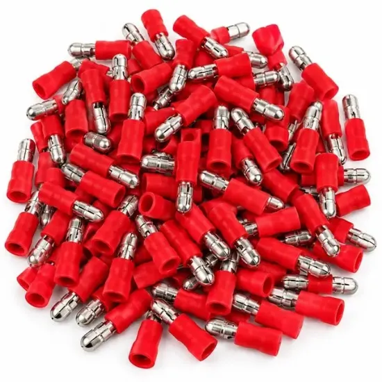 PowerMaster PM-39072 0,5-1,5mm2 Kesit 21x4x4mm Soket Kırmızı İzoleli Kablo Pabucu (100'lü Paket) resmi