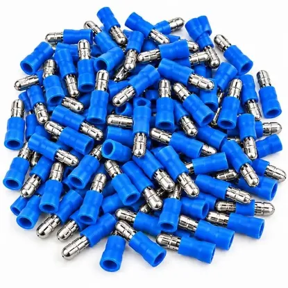 PowerMaster PM-39062 1,5-2,5mm2 Kesit 21,5x4x5,5mm Soket Mavi İzoleli Kablo Pabucu (100'lü Paket) resmi