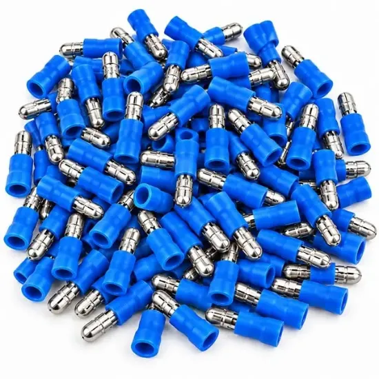 PowerMaster PM-39062 1,5-2,5mm2 Kesit 21,5x4x5,5mm Soket Mavi İzoleli Kablo Pabucu (100'lü Paket) resmi