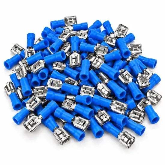 PowerMaster PM-39057 1,5-2,5mm2 Kesit 20x7x5mm Soket Mavi İzoleli Kablo Pabucu (100'lü Paket) resmi