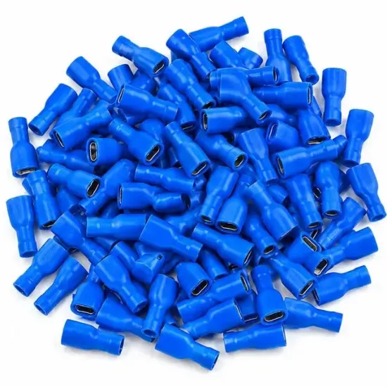 PowerMaster PM-39053 1,5-2,5mm2 Kesit 24x9x6mm Soket Mavi İzoleli Kablo Pabucu (100'lü Paket) resmi