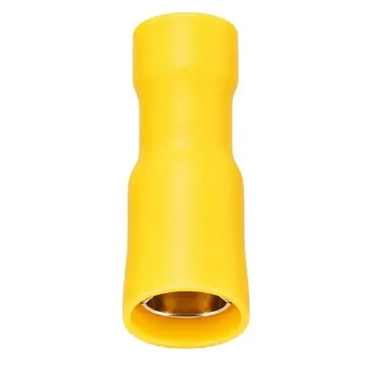 PowerMaster PM-39074 4-6mm2 Kesit 25x8x7mm Soket Sarı İzoleli Kablo Pabucu (100'lü Paket) resmi